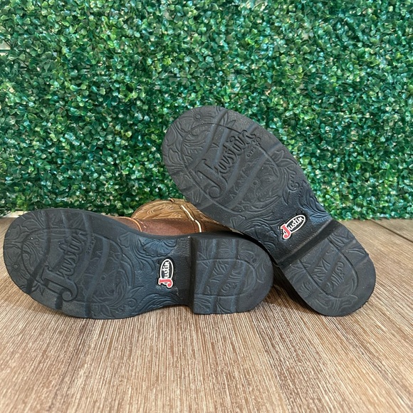 Justin Women’s 7.5B Brown Leather Roper Cowboy Boots – Western Classic - Picture 6 of 10